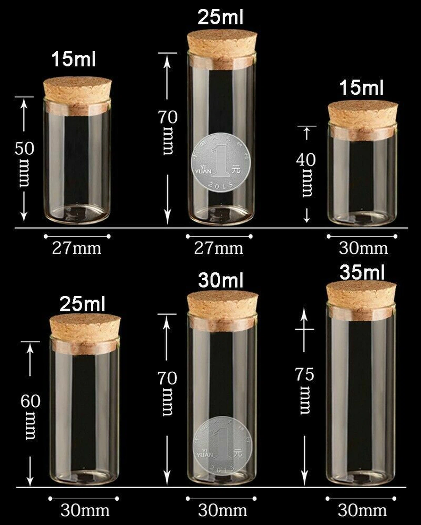 Glass Test Tube with Cork 3 Glass Test Tube with Cork 3